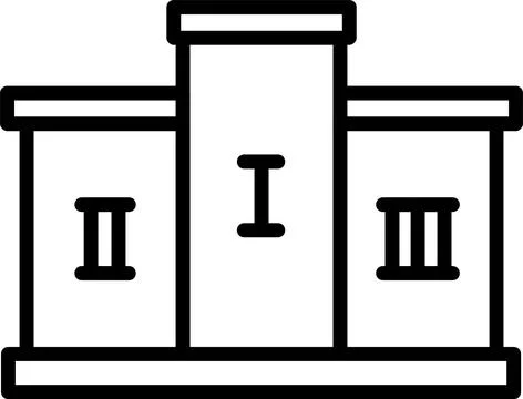 Podium Line Icon Design Stock Illustration