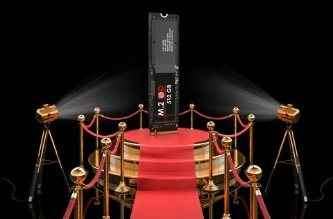 Podium with M2 SSD, 3D rendering Illustrazione stock