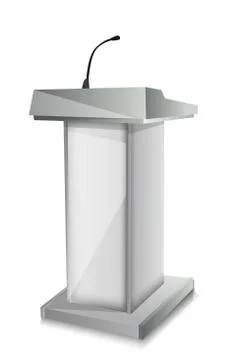 Podium with mic Stock Illustration