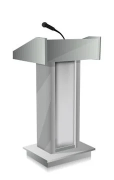 Podium with mic Stock Illustration