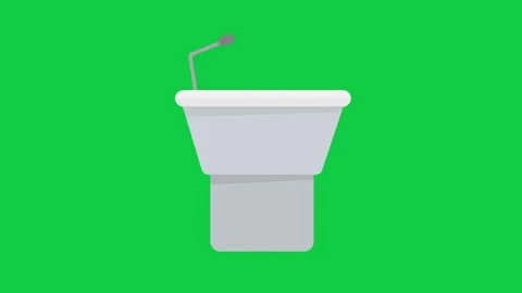 Podium with microphone on green screen for presentations. Stock Footage 296634593