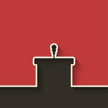 Podium with microphone Stock Illustration