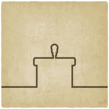 Podium with microphone old background Stock-Illustration