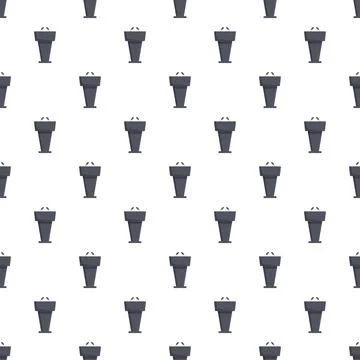 Podium microphone speaker stand repeating pattern design Stock Illustration