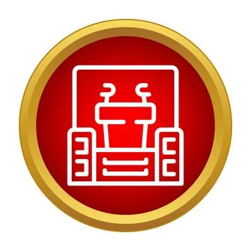 Podium with microphones icon presenting speech or debate Stock Illustration