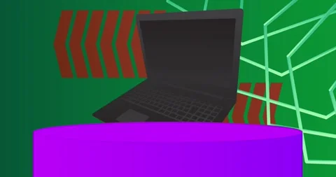 Podium notebook, laptop animation Stock Footage 325482780