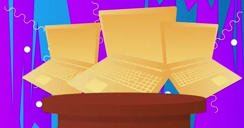 Podium notebook, laptop Stock Footage 325482783