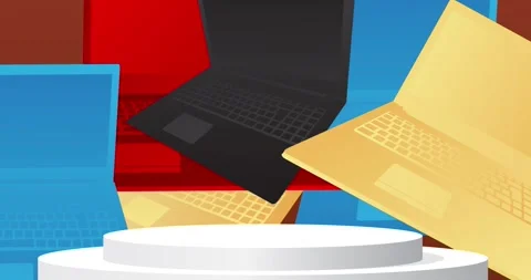 Podium notebook, laptop video Stock Footage 325482782