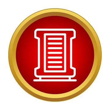 Podium or speaker stand icon in red circle Stock Illustration