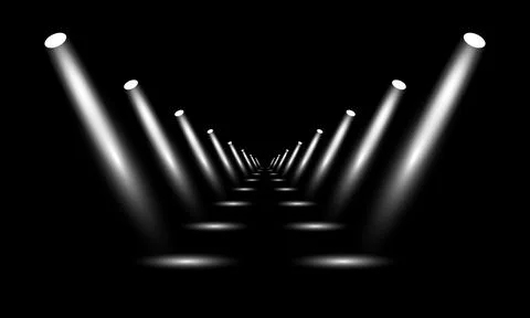 Podium, pedestal or platform illuminated by spotlights on black background. S イラスト素材