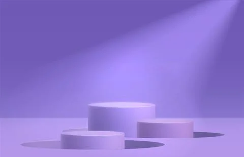 Podium pedestal realistic 3D vector illustration Stock Illustration