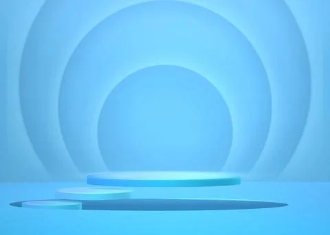 Podium pedestal realistic 3D vector illustration Stock Illustration