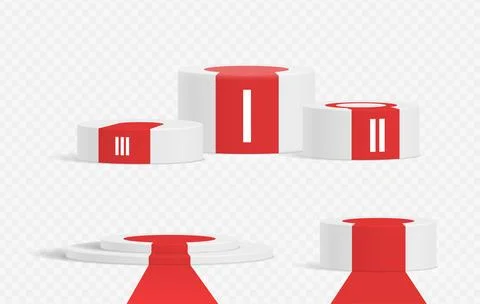 Podium pedestal realistic 3D vector illustration Stock Illustration