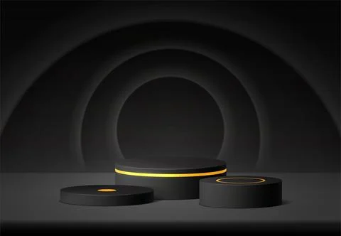 Podium pedestal realistic 3D vector illustration Stock Illustration
