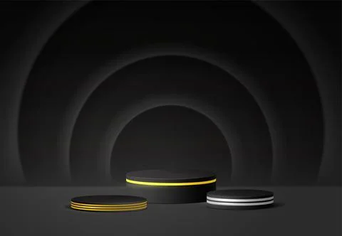 Podium pedestal realistic 3D vector illustration Stock Illustration