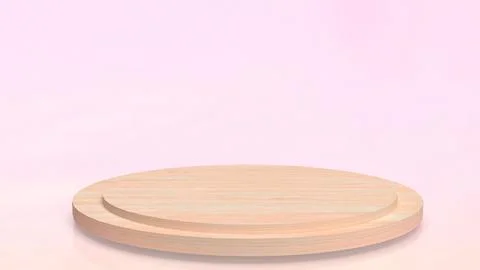 The podium on pink Background for present or advertising concept 3d rendering Illustrazione stock