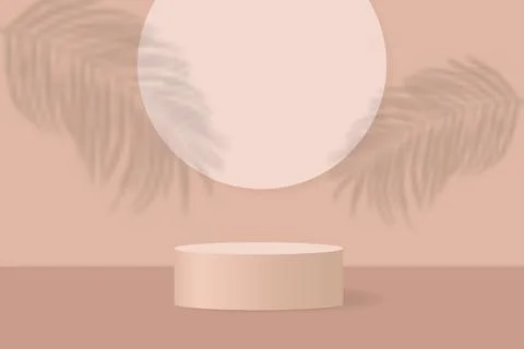 Podium platform 3D background. Studio stage pedestal design pastel minimal style Stock Illustration