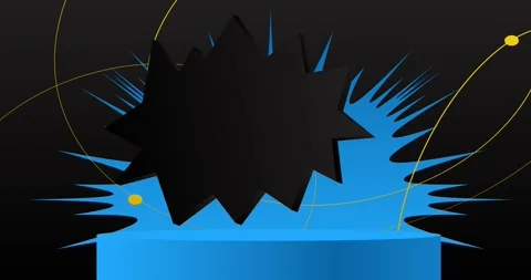 Podium platform Stage on black Stock Footage 343754071