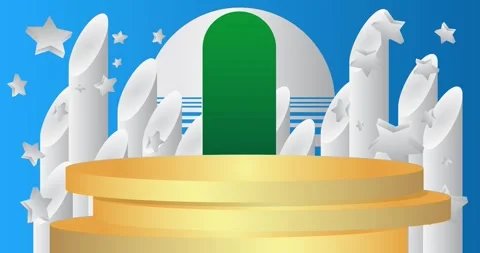 Podium platform Stage on blue Stock Footage 340177198