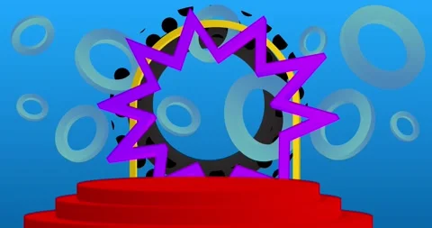 Podium platform Stage on blue Stock Footage 343754080