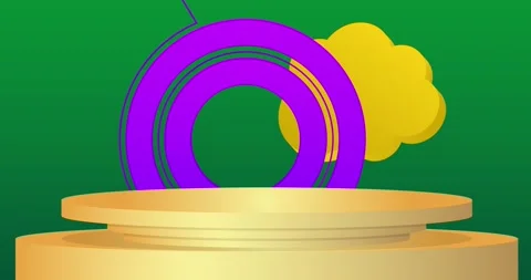Podium platform Stage on green animation Stock Footage 334091536