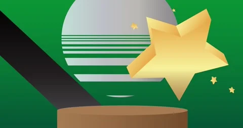 Podium platform Stage on green video Stock Footage 334091534