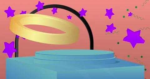 Podium platform Stage on pink Stock Footage 338106018