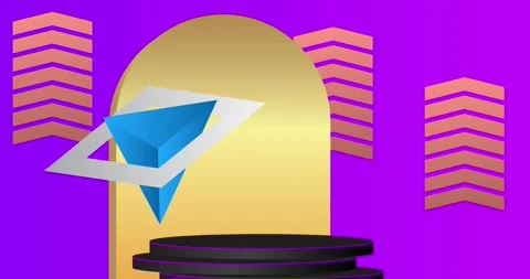 Podium platform Stage on purple video Stock Footage 333812809