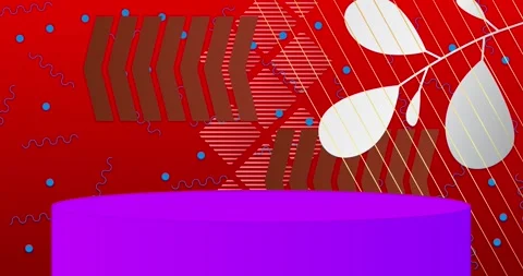Podium platform Stage on red animation Stock Footage 340687698