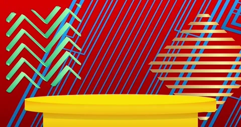 Podium platform Stage on red Stock Footage 340177204