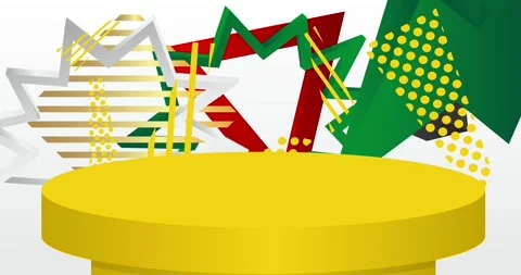 Podium platform Stage on white video Stock Footage 345693066
