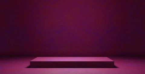 Podium Platform Studio Dimmed Dark Red Abstract Display Background 3D Renderi 库存插图