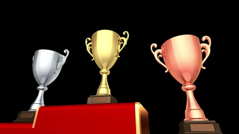 Podium Prize 23 Trophy Cup Ea Stock Footage 262089161