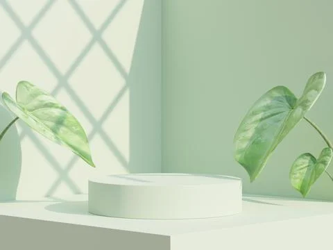 Podium product display scene presentation realistic render illustration (14) Stock Photos