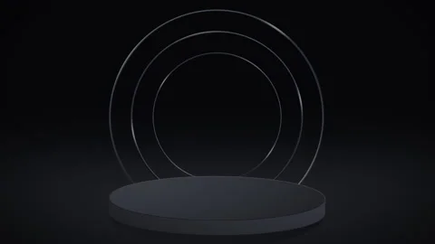 Podium for product presentation, black background. Product display presentation. Stock Footage 230970652