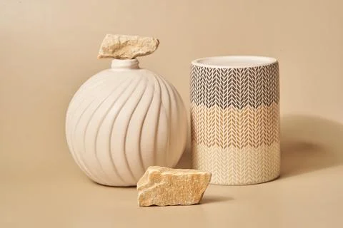 The podium is a product presentation platform consisting of a porcelain object Fotos de archivo