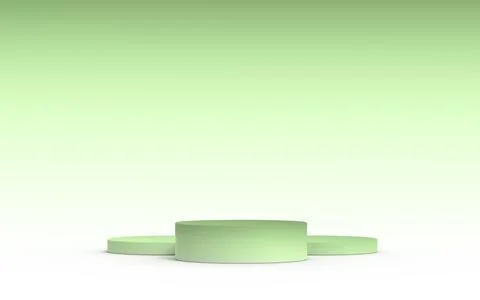 Podium for products presentation on a green gradient background. 3D illustration Illustrazione stock