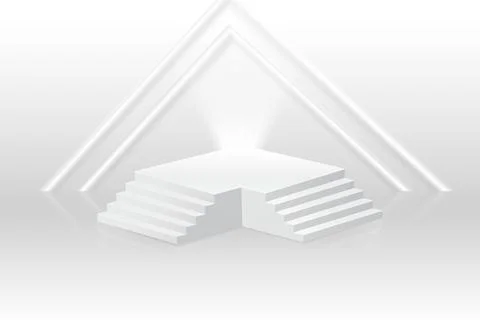 The podium is realistic for product presentation. Square empty scenes and stairs Stock Illustration