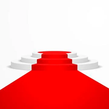 Podium with red carpet Stock Illustration