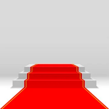 Podium with red carpet Stock Illustration