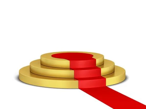 Podium with red carpet Stock Illustration