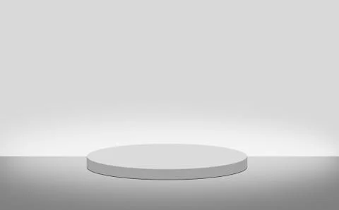 Podium scene or 3D round pillar stand scene gray or white minimal background Stock Illustration