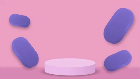 Podium scene pink background animation. podium in minimal style and 3D Stock Footage 312220963