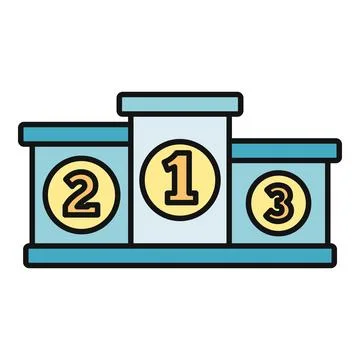 Podium showing first second third place ranking Stock Illustration