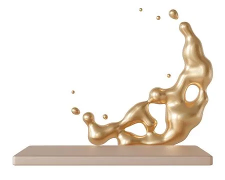 The podium shows a smooth surface with an abstract sculpture rising above i.. Stock Photos