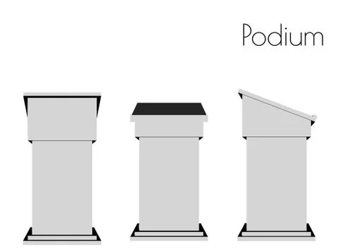 Podium silhouette on white background Stock Illustration
