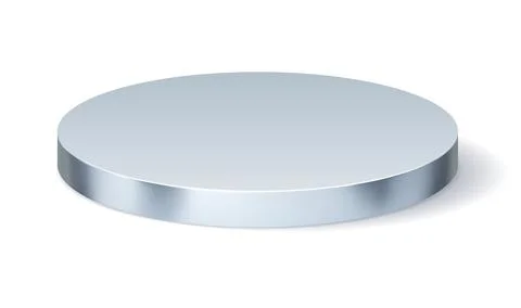 Podium, silver 3D stage platform, display pedestal Stock Illustration