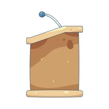 Podium speech with a microphone Stock Illustration