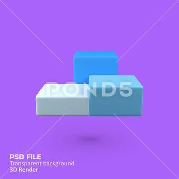 Podium square isolated 3d render icon illustration PSD Template