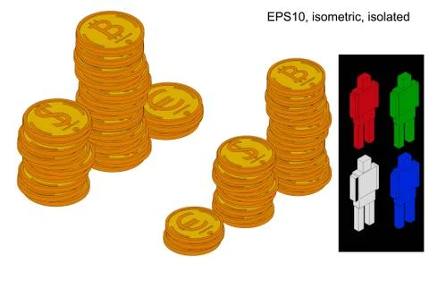 Podium of stacks of coins. Illustrazione stock